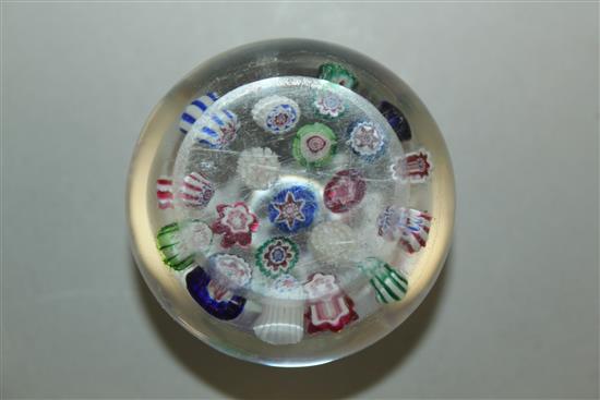 A Clichy spaced complex cane glass paperweight, late 19th century, 4.5cm